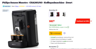 PHILIPS Senseo Maestro CSA260/60 Black voor €68,99 na cashback bij Bol