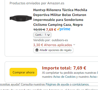 Riñonera táctica deportiva por solo 7,69€