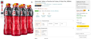 Pakc de 6 Gatorade 600ml Ponche de Frutas por $83 en Amazon