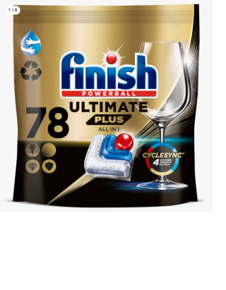 Finish Powerball Ultimate Plus All in 1 78 Pastillas para Lavavajillas (Pack 2x39 Pastillas) por solo 17,81€ (Nuevos usuarios por 10,79€)