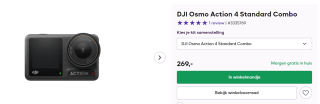 DJI Osmo Action 4 - Standard Combo - Action cam voor €269 bij CameraNU