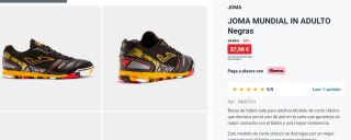 Botas de fútbol sala Joma Mundial In por 37.99€
