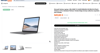 Microsoft Surface Laptop 4 5BL-00007 i5-1145G7 8GB 256GB por solo 349€