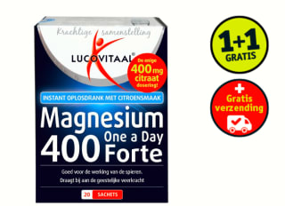 1+1 gratis op Lucovitaal Magnesium 400mg Forte bij Kruidvat