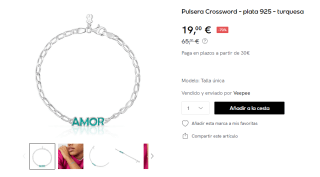 TOUS - Pulsera Crossword plata 925 por 19€