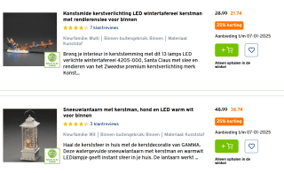 Tot 35% korting op kerstboomdecoratie bij Gamma