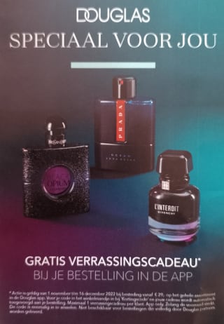 Douglas App only cadeaucode bij bestelling vanaf €29 t/m 16-12-22