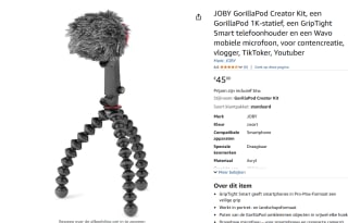 Joby Gorillapod Creator Kit Statief Zwart voor €45 bij Amazon