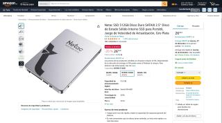 Disco Duro SSD Netac 512GB SATAIII 2.5'' por 26,39€