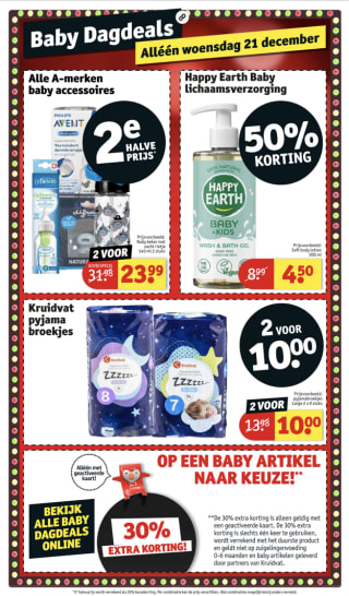 Babydagdeals actie op woensdag 21 december