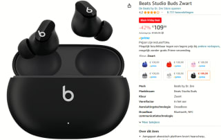 Beats Studio Buds in alle kleuren voor €109,99 bij Amazon