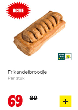 Frikandelbroodje voor €69 bij Dirk