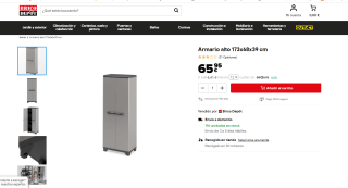 Armario alto 173x68x39 cm por 65,95€