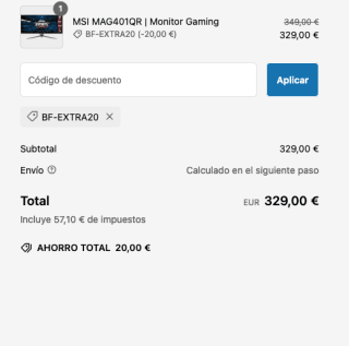Monitor gaming MSI MAG401QR 40" IPS 155Hz 1ms por solo 329€