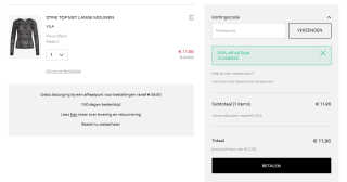 20% extra korting op afgeprijsde items bij VILA