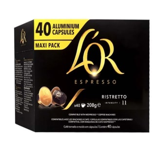 40 Cápsulas Ristretto L’OR Espresso Compatibles NESPRESSO por solo 9,90€