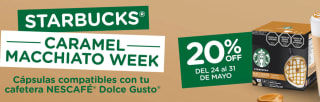 Descuento hasta 20% en cápsulas de café Starbucks en Nescafe Dolce Gusto