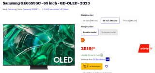 Samsung QE65S95CATXXN 65" (2023) OLED TV voor €2.819,39 bij Bol.com