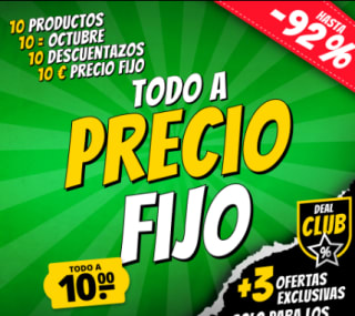 Hasta 92% descuento todo a 10€ en Deporte Outlet