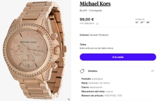 Reloj cronógrafo para Mujer Michael Kors Blair de acero inoxidable por 99€