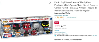 5 Pack Spider-Man - Marvel Comics de Funko Pop! Marvel: Year of The Spider - Prodigy por 27.99€