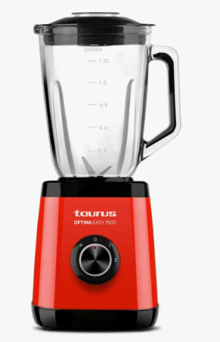 Batidora de vaso Taurus Optima Easy 1500, jarra cristal 1.5L, pica hielo, libre BPA, cuchilla inox 4 filos por 25,57€
