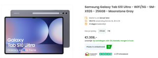 Samsung Galaxy Tab S10 Ultra, 5G, 256GB opslag Grijs voor €1.308 bij Phonemarket