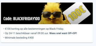 100 euro korting op de BlackFriday bestemmingen