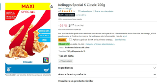 Kellogg's Special K Classic 700g por 3,03€