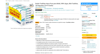 Toallitas Dodot Aqua pure por solo 29,02€
