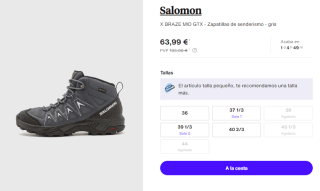 Botines de Trekking de Mujer Salomon X BRAZE MID GTX por 63.99€
