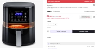 AIGOSTAR Freidora de Aire sin Aceite con Ventana de Visualización, 4L,1600W, luz Interior Independiente por 35,91€