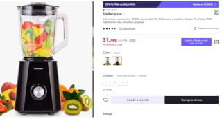 Batidora de vaso eléctrica 1500W de 1,6 litros por 19,79€