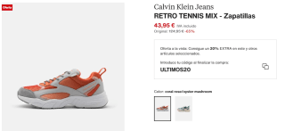 Zapatillas de Hombre Calvin Klein Jeans RETRO TENNIS MIX por 35.16€
