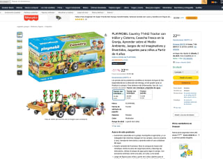 PLAYMOBIL Country 71442 Tractor con tráiler y Cisterna, Cosecha Fresca en la Granja Aprender sobre el Medio Ambiente por 22,50€