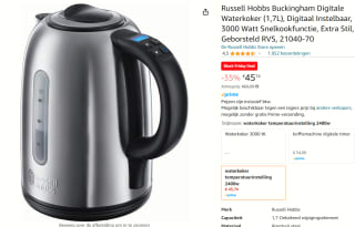 RUSSELL HOBBS Buckingham Digital 21040-70 Zilver voor €45,74 bij Amazon