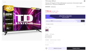 Televisor 40 Pulgadas TD Systems PRIME40X14F Full HD, USB Grabador reproductor por 103.15€