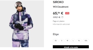 Chaqueta de Esqui para Hombre Siroko W3 Cloudmont por 65.56€