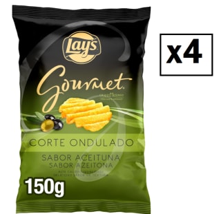 4 Bolsas de LAY'S Patatas fritas sabor aceituna corte ondulado bolsa 150 g por 6.54€
