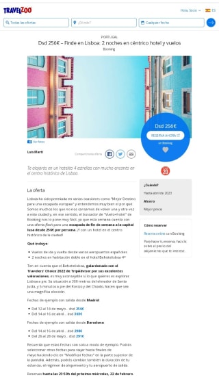 Finde en corazón de Lisboa desde 256€ por persona.