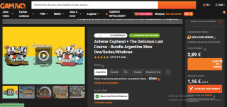 Cuphead + The Delicious Last Course - Bundle sur Xbox One/Series X|S à 1,16€