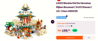 Lego Monkie Kid de hemelse rijken voor €159,95 bij Ibood