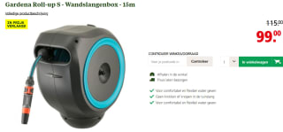Gardena Wandslangenbox 15 Roll-up automatische slanghaspel S 15 meter voor €99