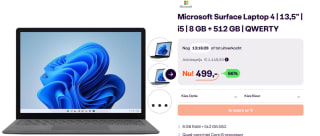 Microsoft Surface Laptop 4 | 13,5" | i5 | 8 GB + 512 GB voor €499 bij Ibood