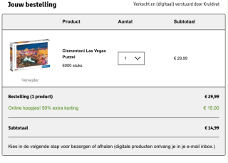 CLEMENTONI LAS VEGAS PUZZEL (6000 stukjes) voor 14,99 euro