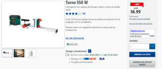 Parkside Torno 550 W por 56,99€