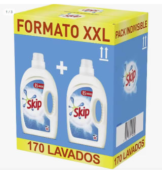 Skip detergente líquido duplo 85+85 dosis por 19,84€ (Cuenta Nueva 11.9€)