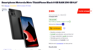 Smartphone Motorola Moto ThinkPhone Black 8 GB RAM 256 GB 6,6" voor €249 bij Bol