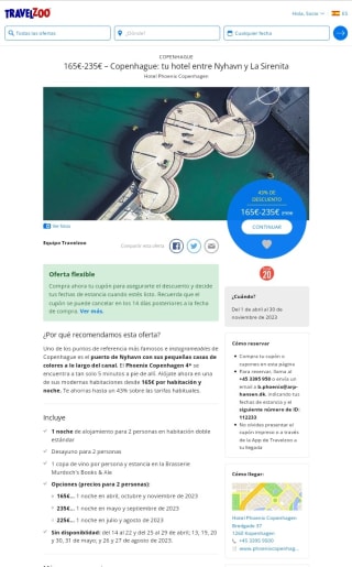 Escapada a Copenhague hotel desde 165€ para 2 personas.