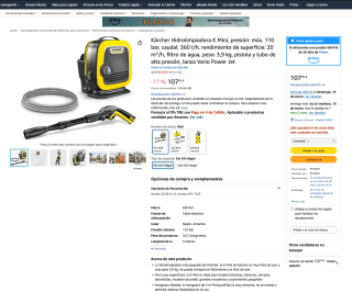 Kärcher Hidrolimpiadora K Mini presión máx 110 bar por solo 107,95€